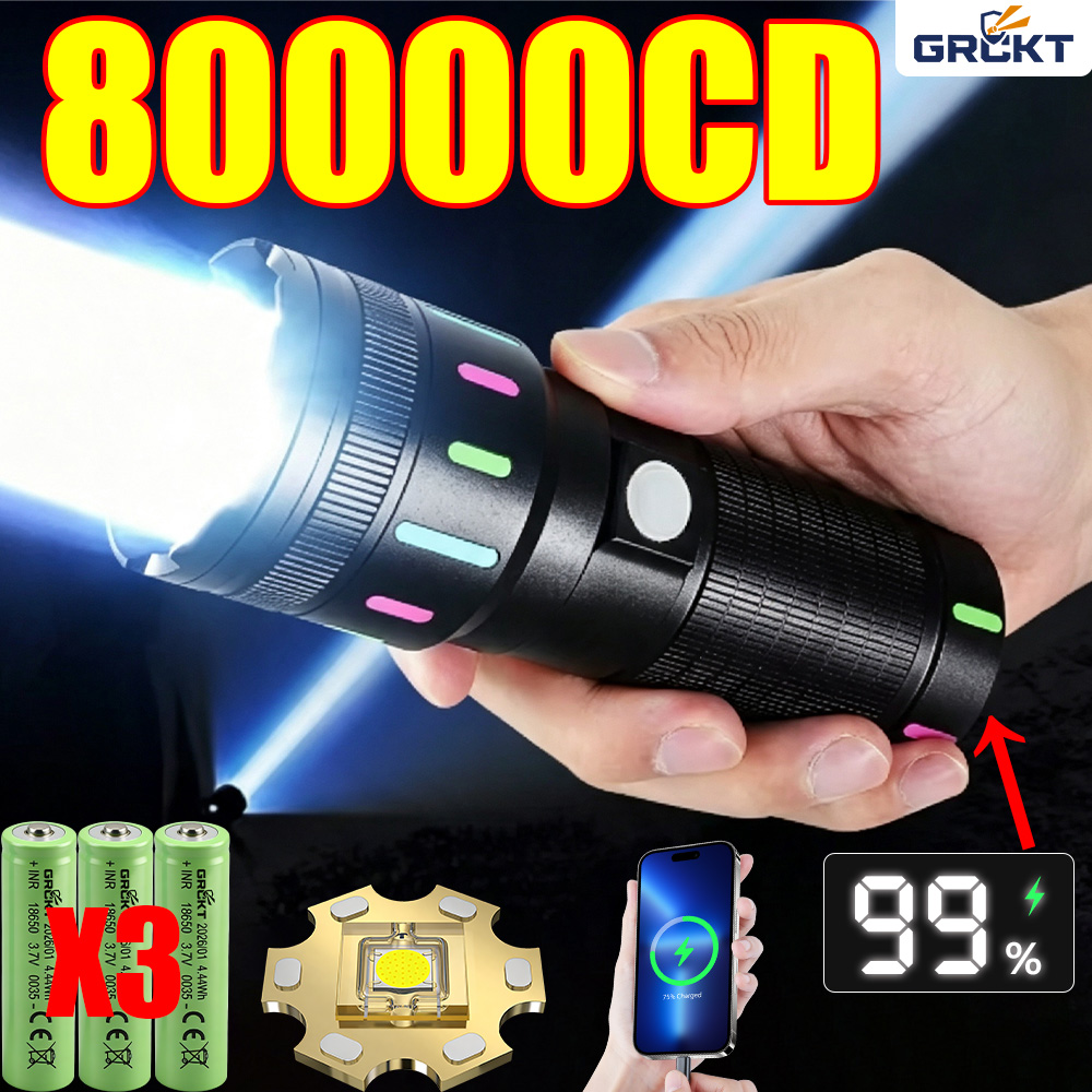 Outdoor Hunting And Fishing - 80000CD Most Powerful LED Flashlight High