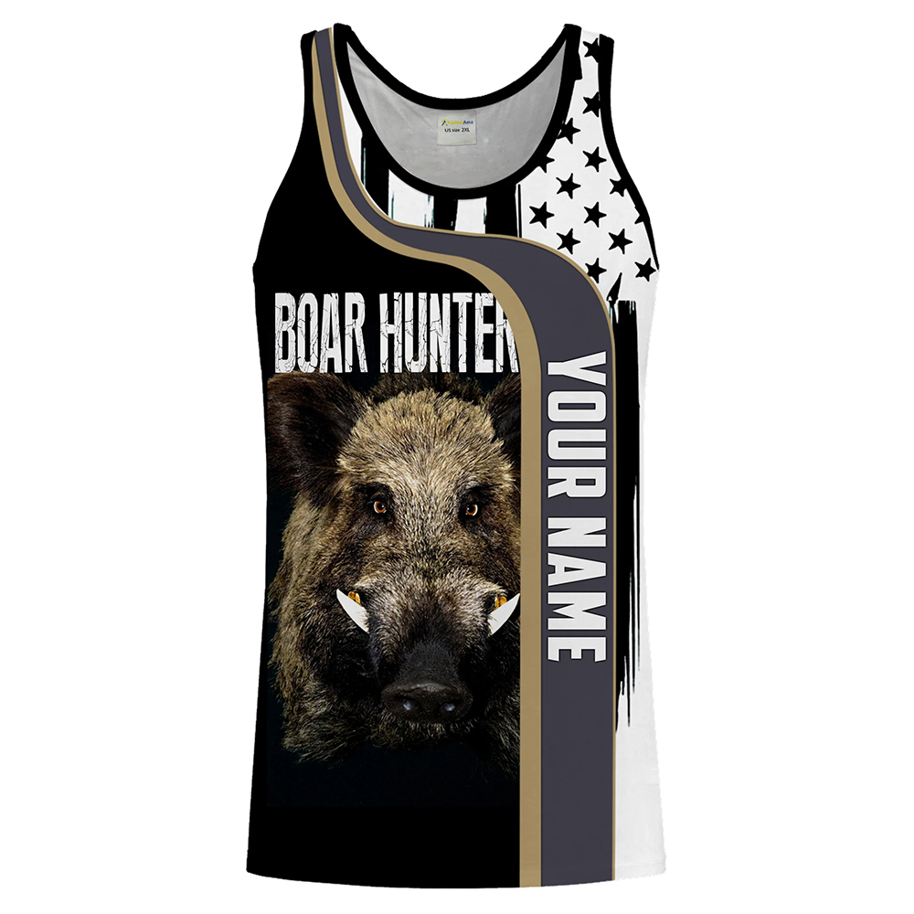 Custom Name Boar Hunter Tank T - Wildman Hunting & Outdoor Linton'S Corner Silver Lakes review and price