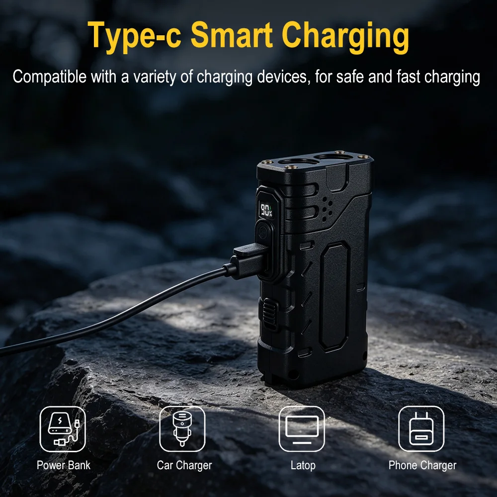 BORUIiT Hand Crank EDC LED Fla - Outdoor Hunting And Fishing review and price